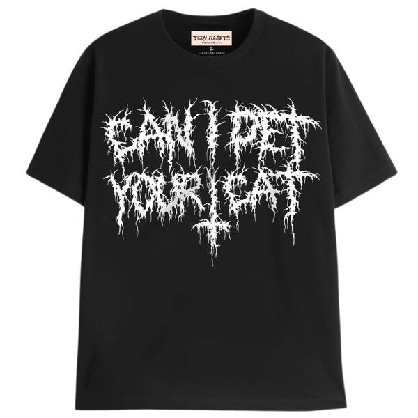 CAN I PET YOUR CAT T-Shirts DTG Small BLACK 