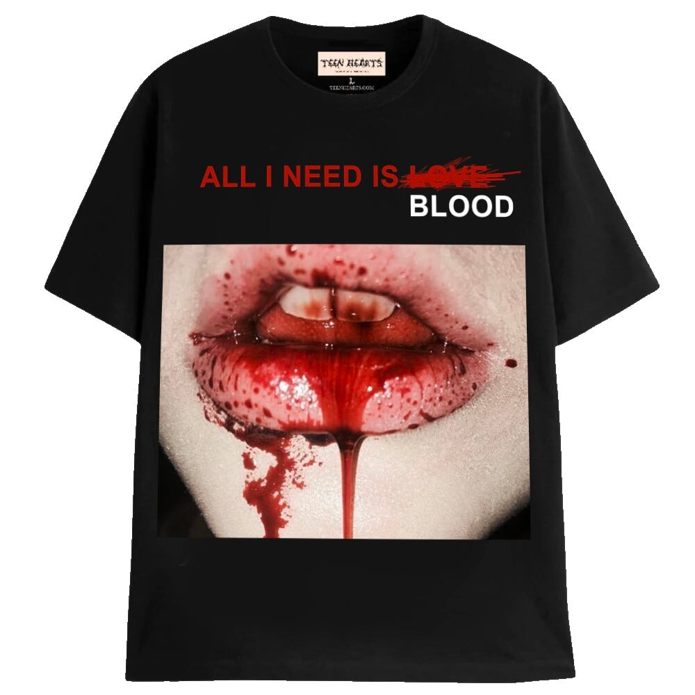 CHRONIC HEARTS Tシャツ Fix Your Hearts Or Die Rock Tee | Vintage Black | Mysterioso Rock Art