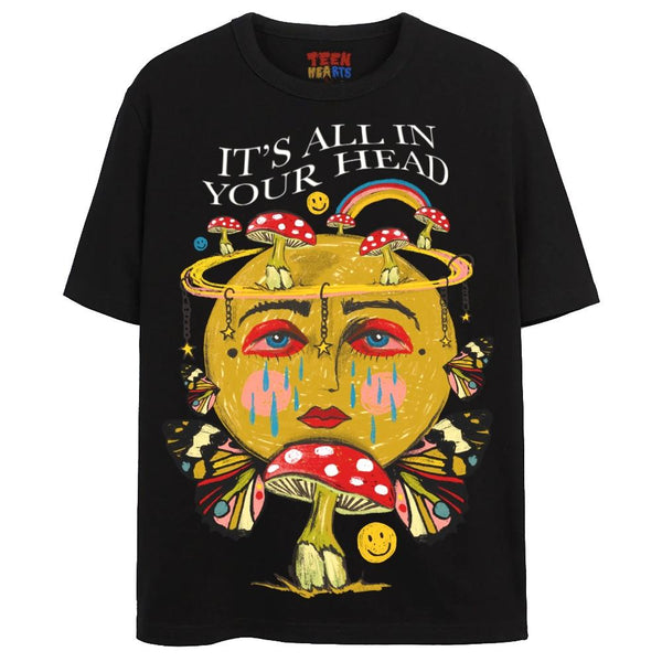 ALL IN YOUR HEAD T-Shirts DTG Small Black 