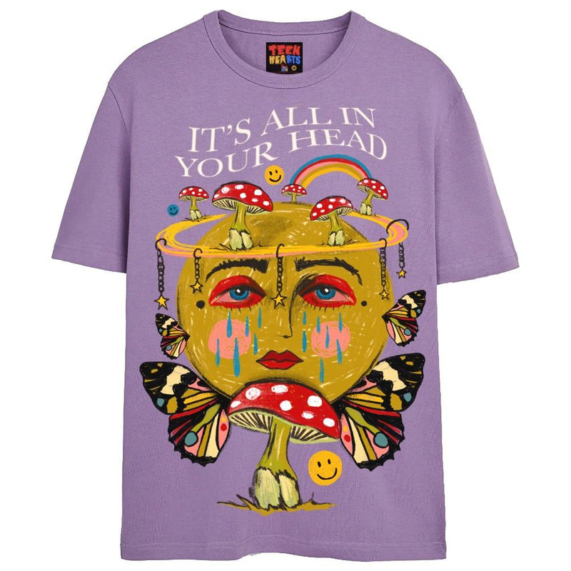 ALL IN YOUR HEAD T-Shirts DTG Small Lavender 