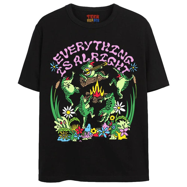 ALRIGHT FROGS T-Shirts DTG Small Black 