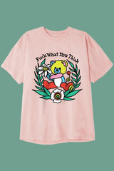 FUCK WHAT YOU THINK T-Shirts DTG Small PASTEL PINK 