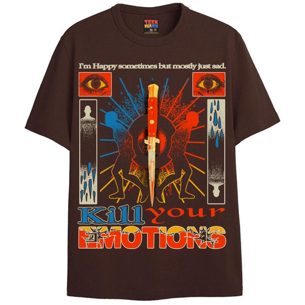 EMOTIONAL WRECK T-Shirts DTG Small Brown 