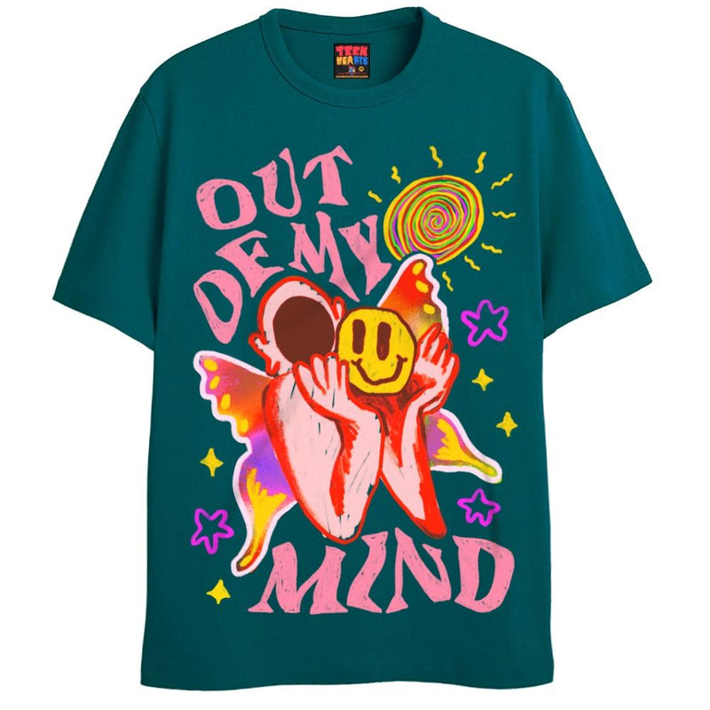 OUT OF MY MIND T-Shirts DTG Small Blue 
