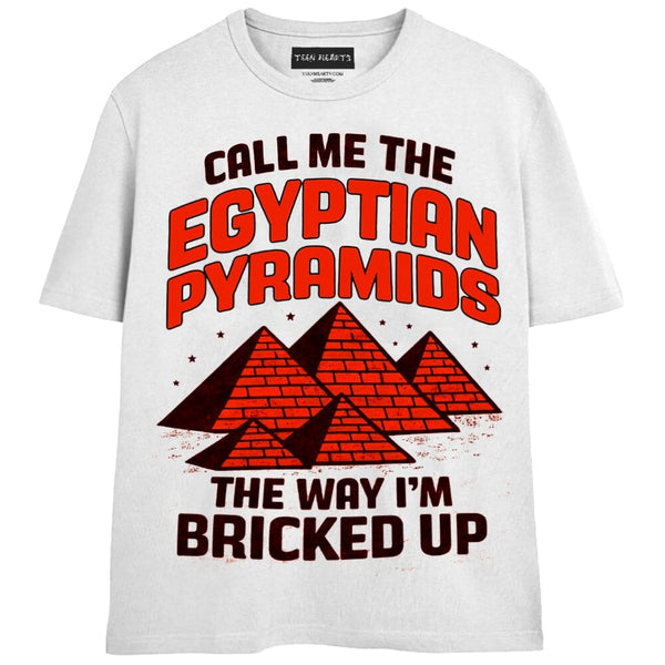 EGYPTIAN PYRAMIDS BRICKED UP T-Shirts MONSTERDIGITAL Small WHITE 