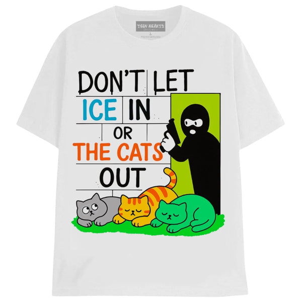 DON’T LET ICE IN OR THE CATS OUT T-Shirts MONSTERDIGITAL Small WHITE 