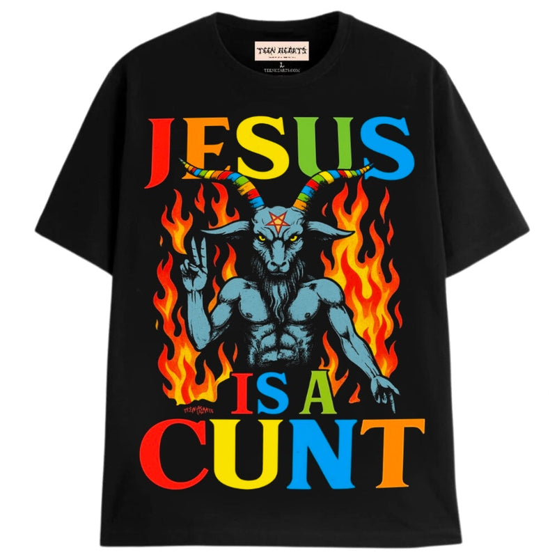 JESUS IS A CUNT T-Shirts MONSTERDIGITAL Small Black 