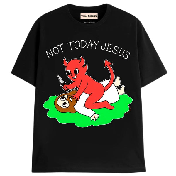 NOT TODAY JESUS T-Shirts MONSTERDIGITAL Small Black 