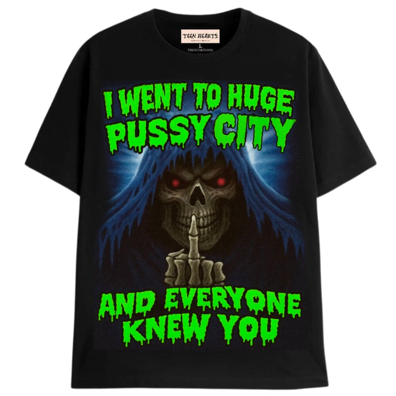 HUGE PUSSY CITY T-Shirts MONSTERDIGITAL Small Black 