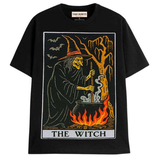 WITCH TAROT TEE T-Shirts MONSTERDIGITAL Small Black 