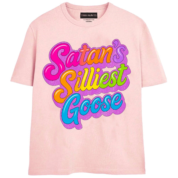 SATANS SILLIEST GOOSE T-Shirts MONSTERDIGITAL Small Pink 
