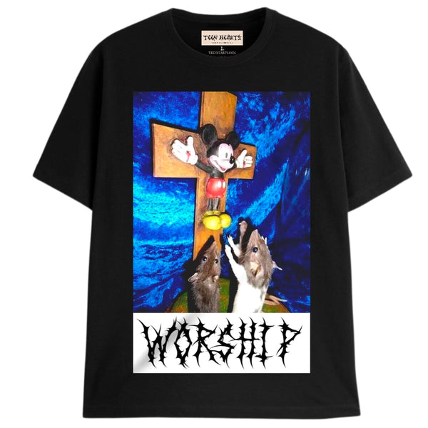 WORSHIP T-Shirts DTG Small BLACK 