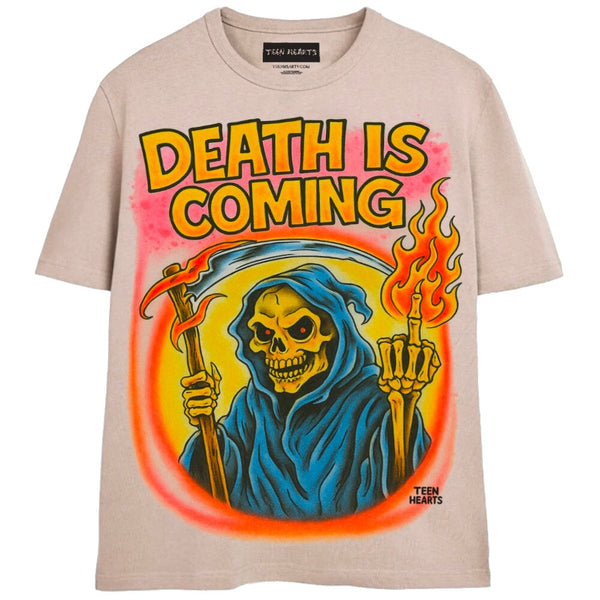 DEATH IS COMING T-Shirts MONSTERDIGITAL Small Tan 