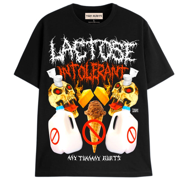 LACTOSE INTOLERANT T-Shirts DTG Small Black 