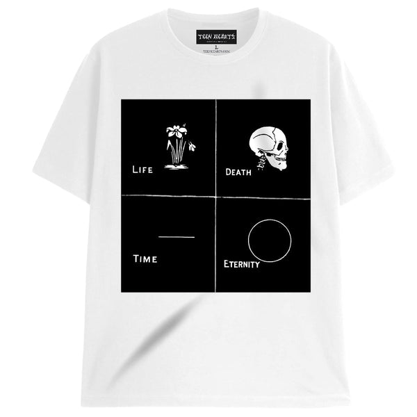 LIFE + DEATH T-Shirts DTG Small WHITE 