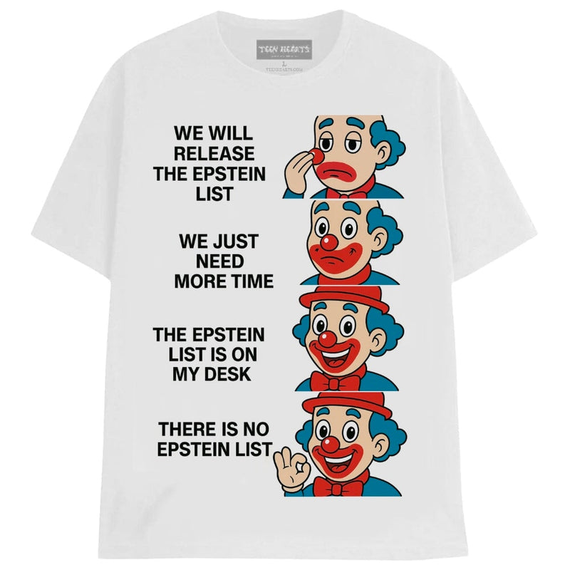 EPSTEIN LIST TEE T-Shirts MONSTERDIGITAL Small WHITE 