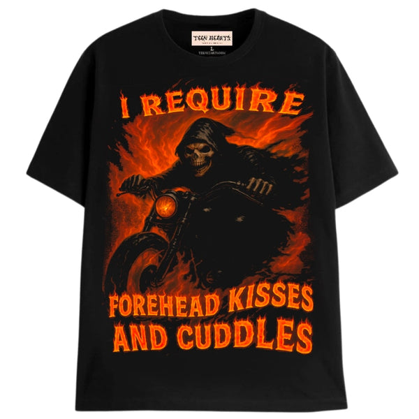 FOREHEAD KISSES AND CUDDLES T-Shirts MONSTERDIGITAL Small Black 