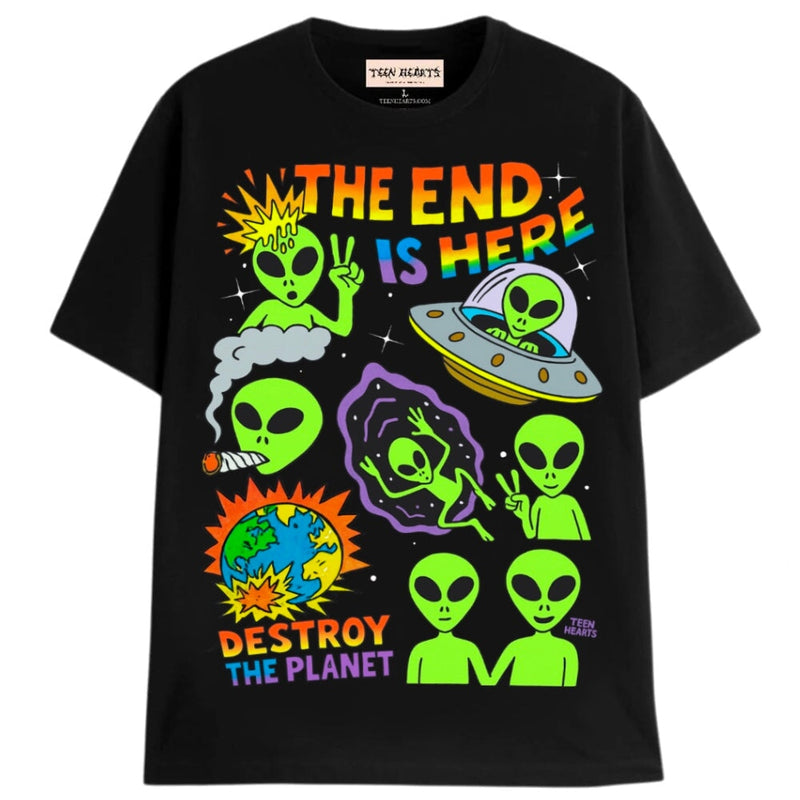 THE END IS HERE T-Shirts MONSTERDIGITAL Small Black 