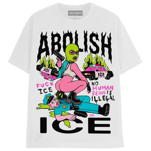 ABOLISH ICE TEE T-Shirts MONSTERDIGITAL Small WHITE 
