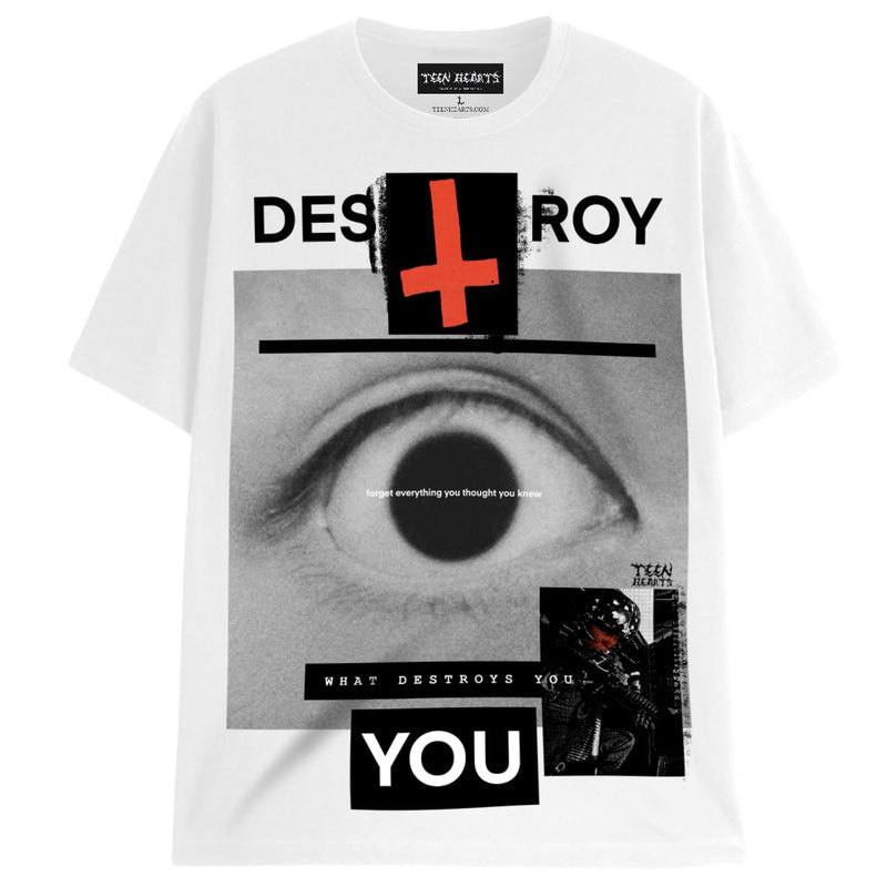 DESTROY YOU T-Shirts DTG Small WHITE 