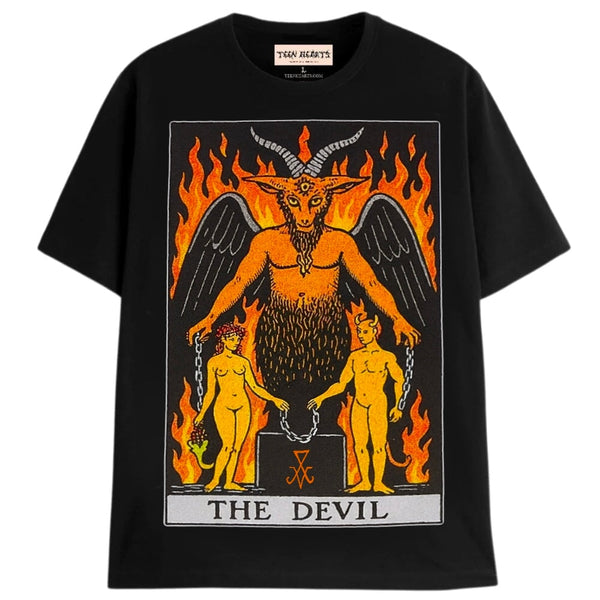 DEVIL TAROT TEE T-Shirts MONSTERDIGITAL Small Black 