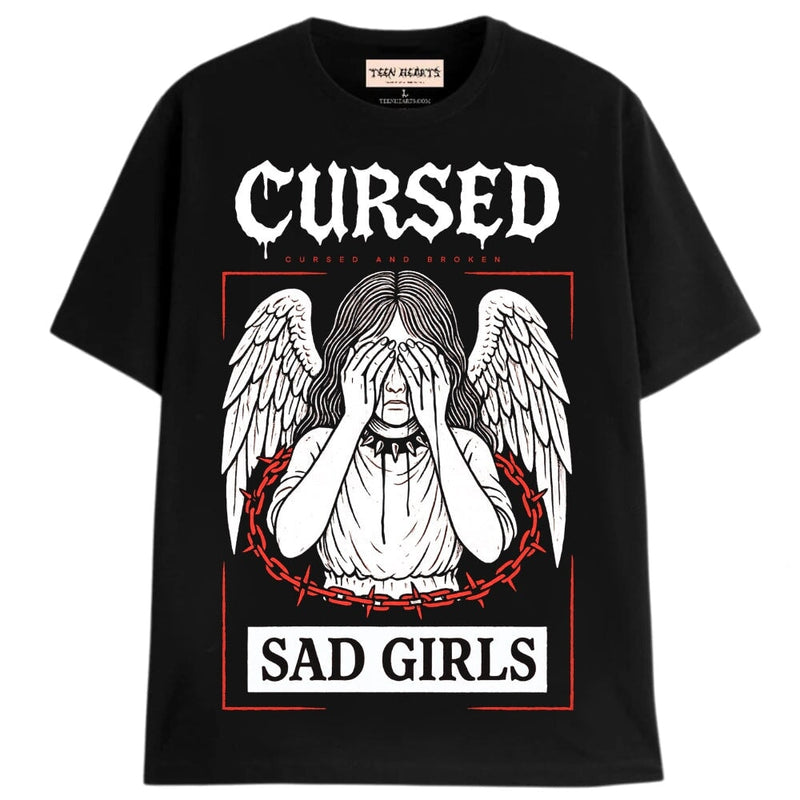 SAD GIRL T-Shirts MONSTERDIGITAL Small Black 
