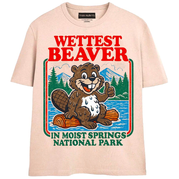 WETTEST BEAVER T-Shirts MONSTERDIGITAL Small Tan 