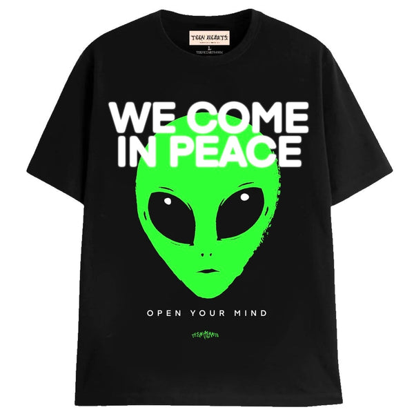WE COME IN PEACE T-Shirts MONSTERDIGITAL Small BLACK 
