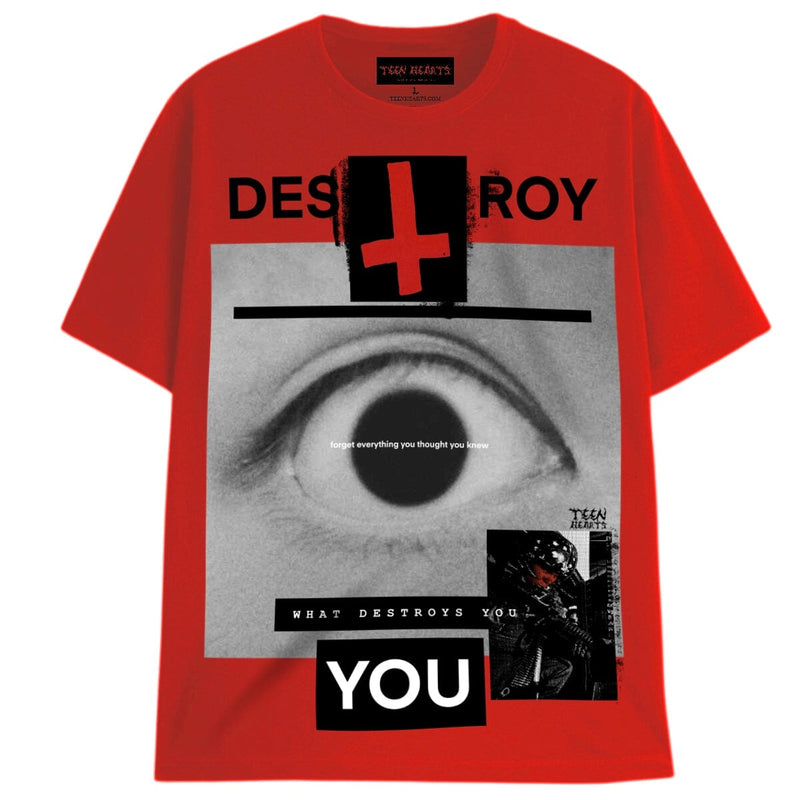 DESTROY YOU T-Shirts DTG Small RED 