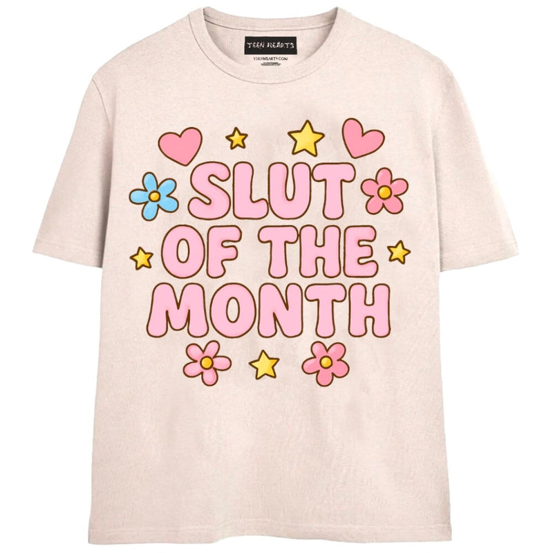 SLUT OF THE MONTH T-Shirts MONSTERDIGITAL Small Tan 