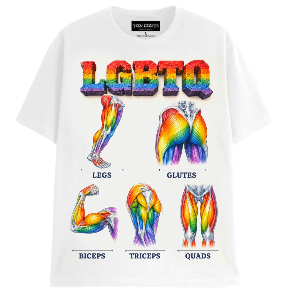 LGBTQ workout tee (White) – Teen Hearts Clothing