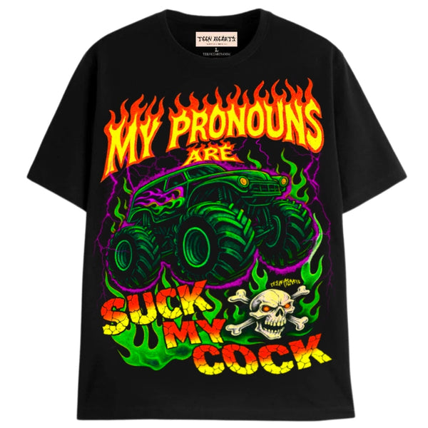 PRONOUNS TEE T-Shirts MONSTERDIGITAL Small Black 