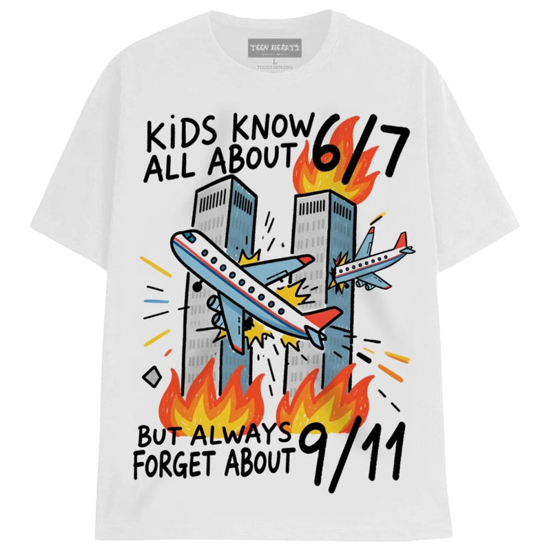 67 vs. 9/11 T-Shirts MONSTERDIGITAL Small White 