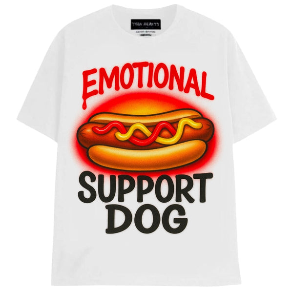 EMOTIONAL SUPPORT DOG T-Shirts MONSTERDIGITAL Small White 