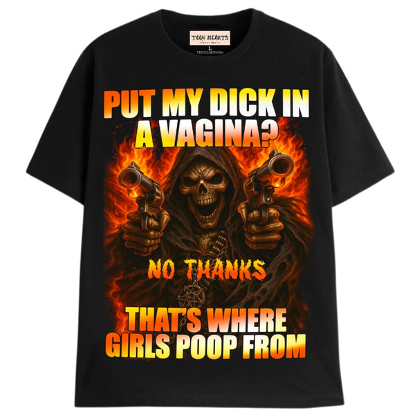 POOP VAGINA T-Shirts MONSTERDIGITAL Small BLACK 