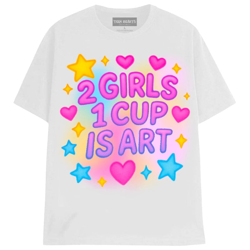 2 GIRLS 1 CUP T-Shirts MONSTERDIGITAL Small WHITE 