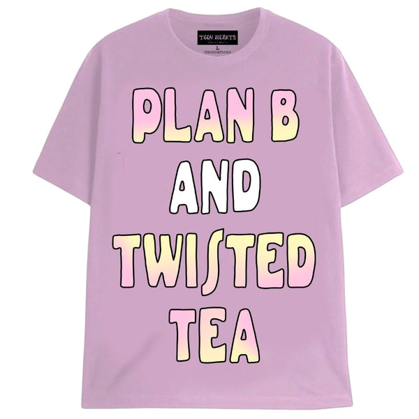 PLAN B + TWISTED TEA T-Shirts DTG Small LAVENDER 