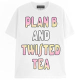 PLAN B + TWISTED TEA T-Shirts DTG Small WHITE 
