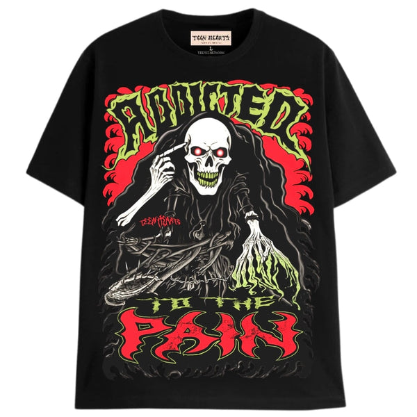 ADDICTED TO PAIN T-Shirts DTG Small Black 
