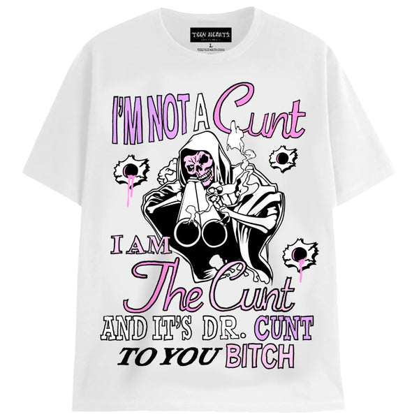 DR. C U N T T-Shirts DTG Small WHITE 