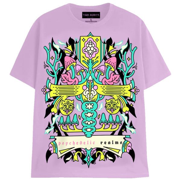 PSYCHEDELIC REALMS T-Shirts DTG Small Lavender 