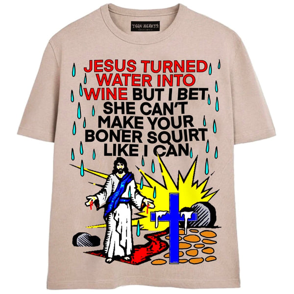 WATER TO WINE T-Shirts DTG Small TAN 