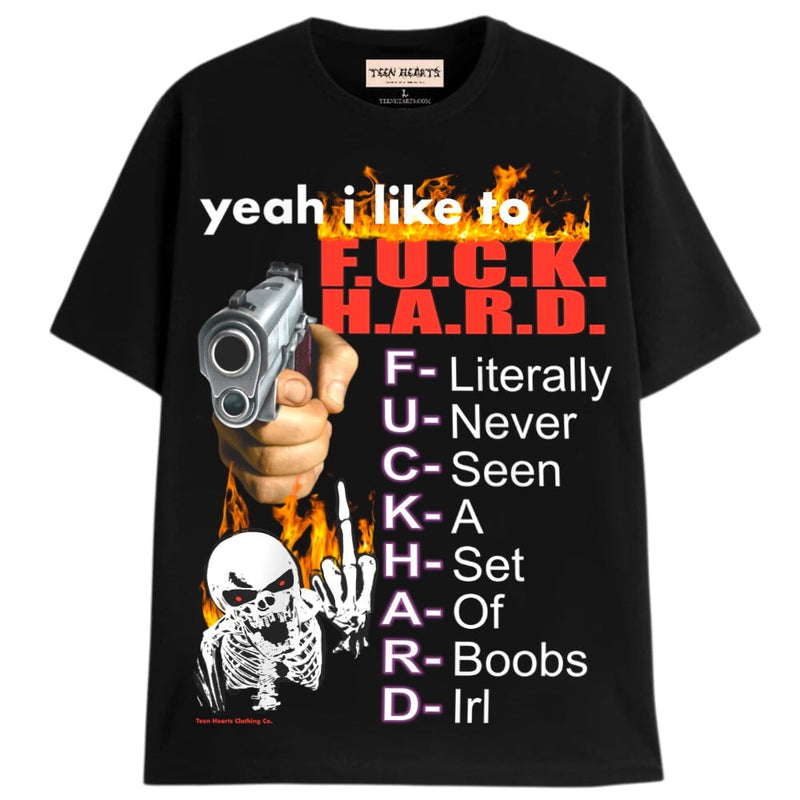 FUCKHARD T-Shirts DTG Small BLACK 