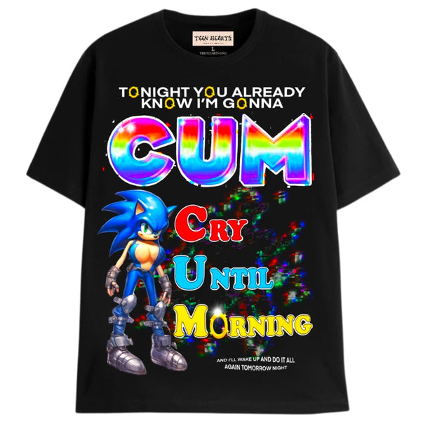 SONIC CUM TEE T-Shirts DTG Small BLACK 