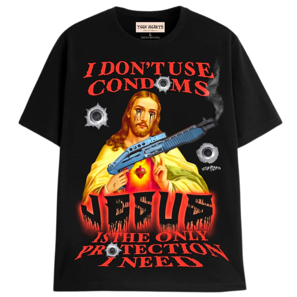 JESUS PROTECT ME T-Shirts DTG Small BLACK 