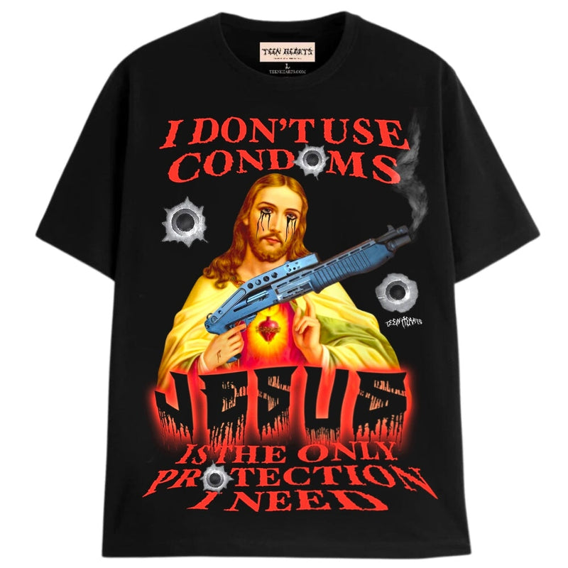 JESUS PROTECT ME T-Shirts DTG Small BLACK 