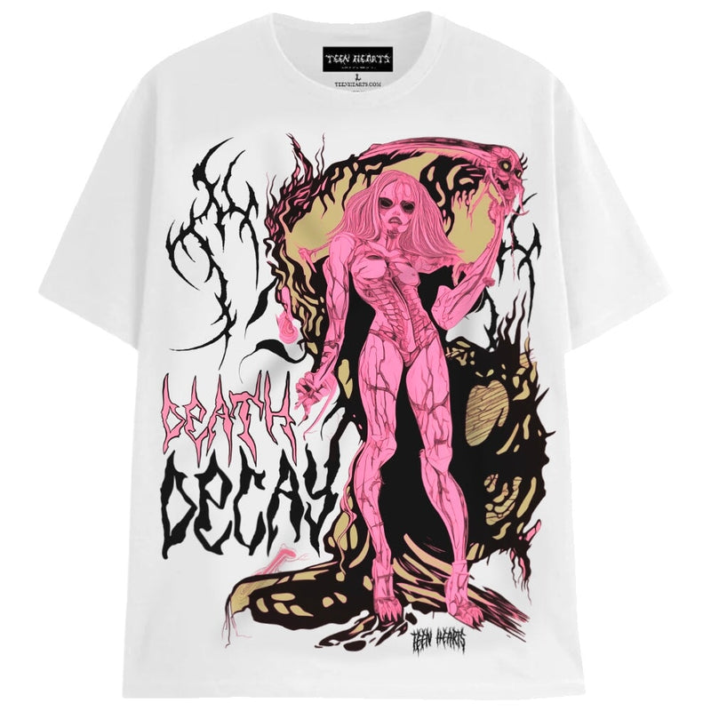 DEATH + DECAY T-Shirts DTG Small WHITE 