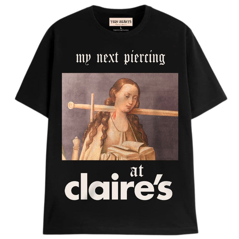 MY NEXT PIERCING T-Shirts DTG Small BLACK 