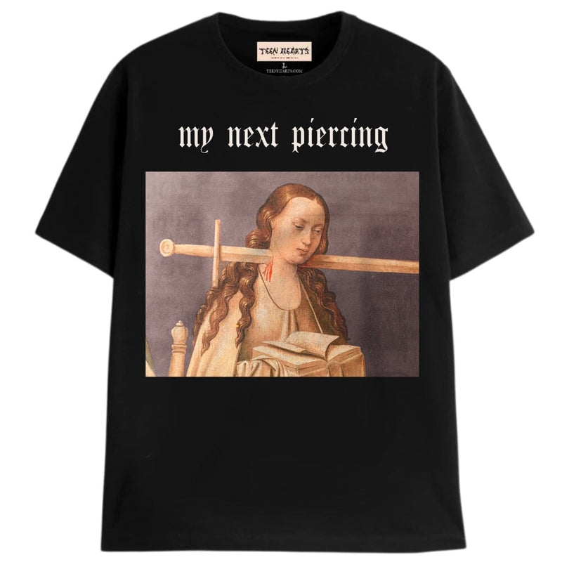 MY NEXT PIERCING T-Shirts DTG Small BLACK 