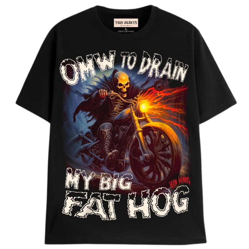 BIG FAT HOG T-Shirts DTG Small BLACK 
